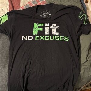 Grunt Style Black White Green Fit No Excuses Crew Neck T Shirt Men’s Sz M